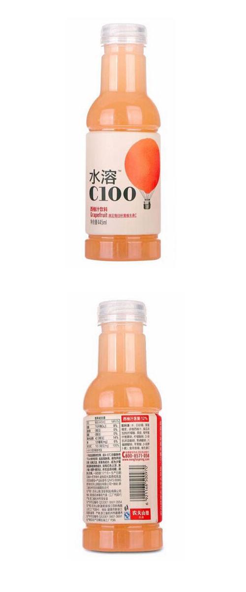 水溶c100西柚汁饮料445ml